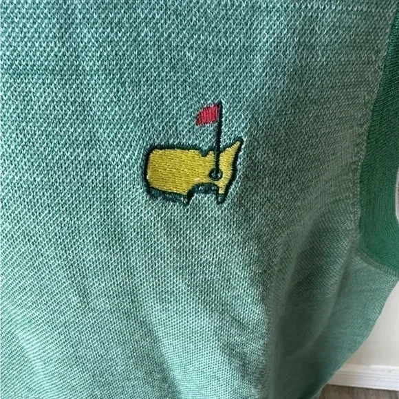 Men Augusta National Clubhouse Quarter Zip Up Made In Italy Masters wool vest M - Picture 3 of 9